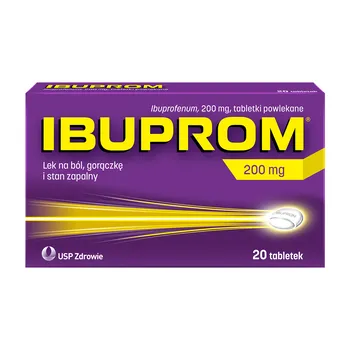 Ibuprom 200 mg Tabletki - Szybka Ulga w Bólu i Gorączce (20 szt.)