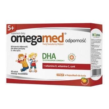 Omegamed Odporność, syrop w kapsułkach powyżej 5 roku życia, 30 szt.