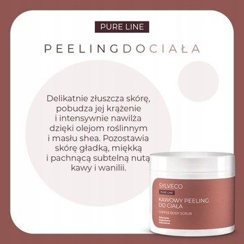 Sylveco Pure Line, peeling do ciała, kawowy, 400 g
