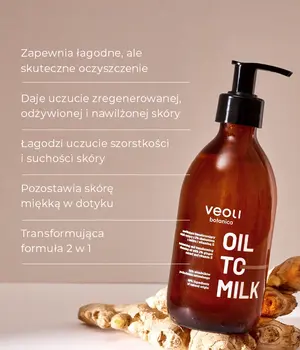 Veoli Botanica Oil To Milk, olejek myjący z ekstraktem z imbiru i witaminą E, 290 ml