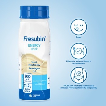 Fresubin Energy Drink, płyn odżywczy o smaku neutralnym, 4 x 200 ml
