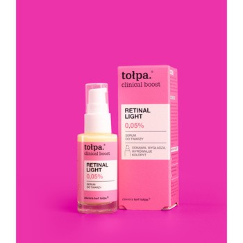Tołpa clinical boost retinal light, serum do twarzy z retinalem 0,05%, 30 ml