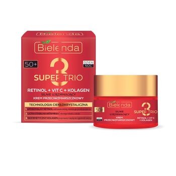 Bielenda Super Trio, silnie ujędrniający krem przeciwzmarszczkowy RETINOL + VIT C + KOLAGEN 50+, 50 ml