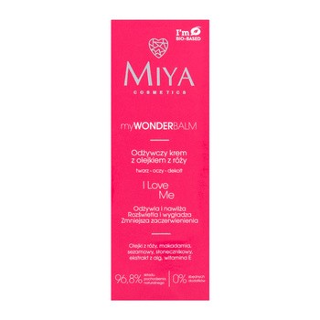 Miya Cosmetics myWONDERBALM I Love Me, odżywczy krem do twarzy z olejkiem z róży, 75 ml