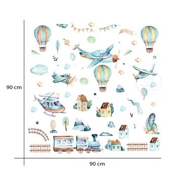 Sipo, Naklejki na ścianę dla dzieci, Samoloty i balony, 1 szt.