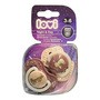 Canpol Lovi, smoczek silikonowy, dynamiczny Night&Day, Girl, 3-6 m, 2 szt.