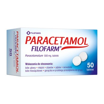 Paracetamol  Filofarm, 500 mg, tabletki, 50 szt.