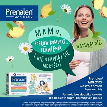 Prenalen Mdłości Gastro Komfort, tabletki do ssania, smak pomarańczowo - cytrynowy, 24 szt.