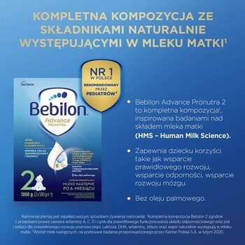 Zestaw 2 x Bebilon 2 Advance Pronutra, 1000 g +  Bioderma ABCDerm Cold-Cream, 1 l