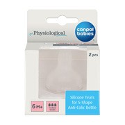 Canpol Babies, smoczek silikonowy do butelki S-Shape L (średni), 6 m+, 2 szt. https://azcdn.doz.pl/image/d/product/bbdfe0f3-scale-180x180.png