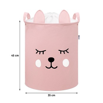 Waya, kosz pojemnik na zabawki miś różowy, 1 szt.