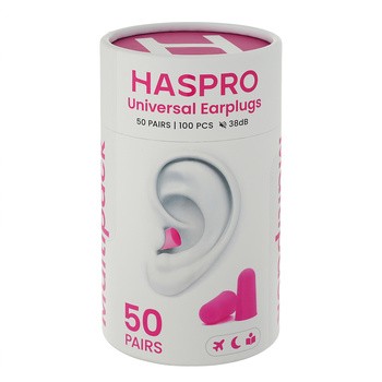 Haspro Tube 50, stopery do uszu, różowe, 50 par
