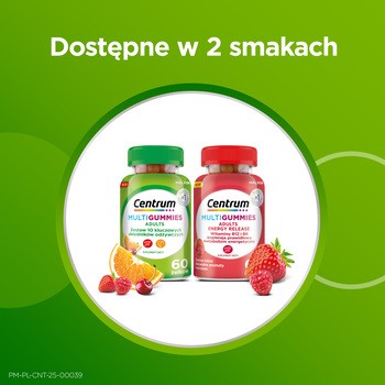 Centrum Multigummies Adults, żelki, smak wiśnia, jagoda i  pomarańcza, 60 szt.