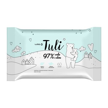 Luba Tuli, nawilżane chusteczki dla dzieci 97% woda i aloes, 60 szt.