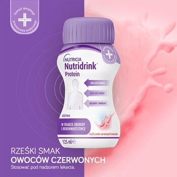 Zestaw 2x Nutridrink Protein, rześki smak czerwonych owoców, płyn, 4 x 125 ml