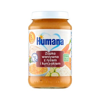 Zestaw 6x Humana 100% Organic, zupka warzywna z ryżem i kurczakiem