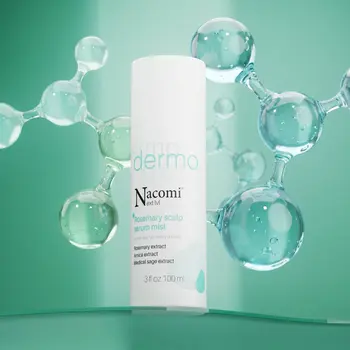 Nacomi Next LVL Dermo, rozmarynowe serum w mgiełce zapobiegające wypadaniu włosów i zagęszczające, 100 ml