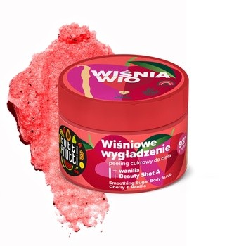 Farmona Tutti Frutti, Wygładzający peeling cukrowy, wiśniowe wygładzenie, 300 g