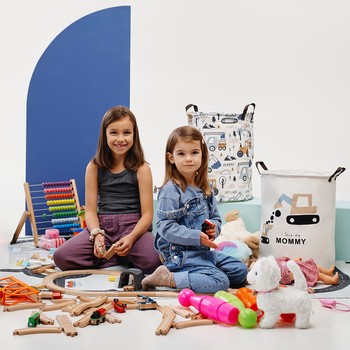 Sipo, Bawełniany kosz na zabawki XL, autka, 1 szt.