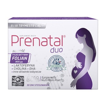 Prenatal Duo, II i III trymestr ciąży, kapsułki, 30 szt. Classic + 60 szt. DHA