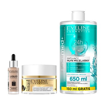 Zestaw Eveline, podkład+płyn+krem