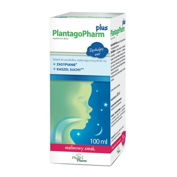 PlantagoPharm Plus, płyn o smaku malinowym, 100 ml