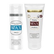 Zestaw WAX, Laboratorium Pilomax, szampon łagodzący podrażnienia hipoalergiczny, 200 ml + maska do włosów farbowanych ciemnych, wygładzająca i nawilżająca, 200 ml https://azcdn.doz.pl/image/d/product/bf097230-scale-180x180.png