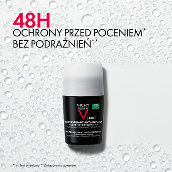 Vichy Homme, dezodorant-antyperspirant 48h, skóra wrażliwa, roll-on, 50 ml