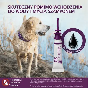 Vectra 3D Roztwór dla psów  40 kg, ochrona przed pasożytami, pipety, 3 szt.