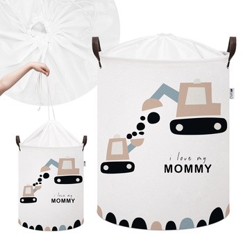 Sipo, Bawełniany kosz na zabawki XL, koparki, 1 szt.