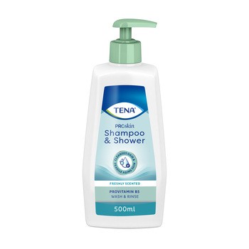 TENA Shower & Shampoo, szampon i żel pod prysznic 2w1, 500 ml