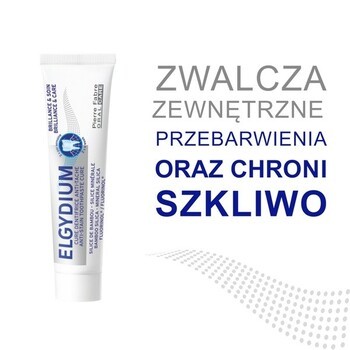 Zestaw Elgydium Whitening, pasta do zębów, wybielająca, 75 ml + Elgydium Brilliance & Care, pasta do zębów przeciw przebarwieniom, 30 ml