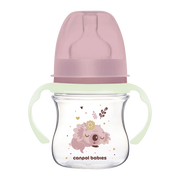 Canpol Babies Easy Start, Sleepy Koala, butelka szeroka antykolkowa ze świecącymi uchwytami, różowa, 120 ml, 1 szt. https://azcdn.doz.pl/image/d/product/f9790094-scale-180x180.png