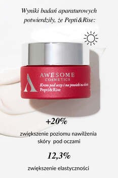 Awesome Cosmetics Pepti&More, Pepti&Rise, krem pod oczy i na powieki na dzień, 10 ml + Pepti&Renew, krem pod oczy i na powieki na noc, 10ml