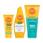 Zestaw DAX Sun, krem ochronny do twarzy anti-aging SPF 50+, 50 ml + żel po opalaniu S.O.S., 200 ml + emulsja ochronna dla skóry wrażliwej, SPF 50+, 160 ml