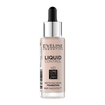 Eveline Cosmetics Liquid Control HD, matujący podkład do twarzy nr 005 w kolorze Ivory, 32 ml