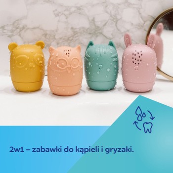Canpol Babies, zestaw odkręcanych zabawek silikonowych do kąpieli, 4 szt.