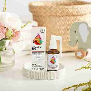 Aura Herbals, Witamina D3 dla dzieci, MCT, aerozol, 50 ml