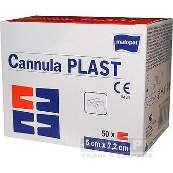 Cannula Plast, opatrunek jałowy mocujący kaniule, 7,2x 5, 50 szt.