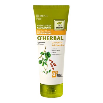 O`Herbal, nawilżający krem do rąk, cytryniec chiński, 75 ml