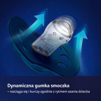 Canpol Lovi, smoczek silikonowy uspokajający dynamiczny, Stardust Violet, 18 m+, 2 szt.