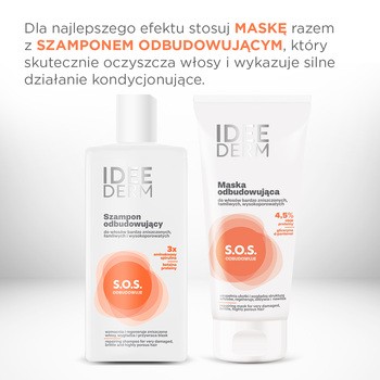 Idee Derm, maska odbudowująca do włosów wysokoporowatych, 200 ml