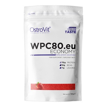 OstroVit WPC80.eu ECONOMY, smak truskawkowy, proszek, 700 g