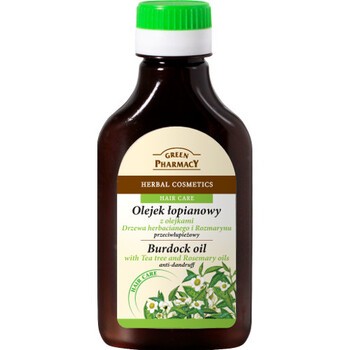 Green Pharmacy, olejek łopianowy przeciwłupieżowy z olejkami drzewa herbacianego i rozmarynu, 100 ml