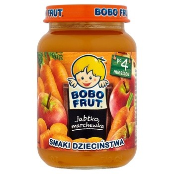 Bobo Frut Smaki Dzieciństwa, jabłko, marchewka po 4 miesiącu, 185 g
