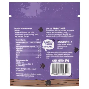 Helpa, Suchy Prowiant Borówka, liofilizowane borówki, całe, 9 g