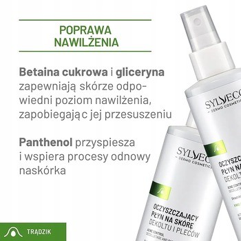 Sylveco Dermo Trądzik, oczyszczający płyn na skórę dekoltu i pleców, 200 ml