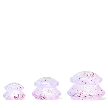 Crystallove, bańki silikonowe do masażu ciała z brokatem, crystal, 3 szt.