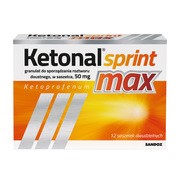 Ketonal Sprint Max, 50 mg, granulat do sporządzania roztworu doustnego, 12 saszetek
