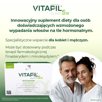 Vitapil Clinic 5a, kapsułki, 60 szt. + saszetki z proszkiem, smak ananasowy, 30 szt.
